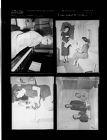 Woman at piano; Women with coat; Woman painting; Mental health merger (4 Negatives), August - December 1956, undated [Sleeve 13, Folder g, Box 11]